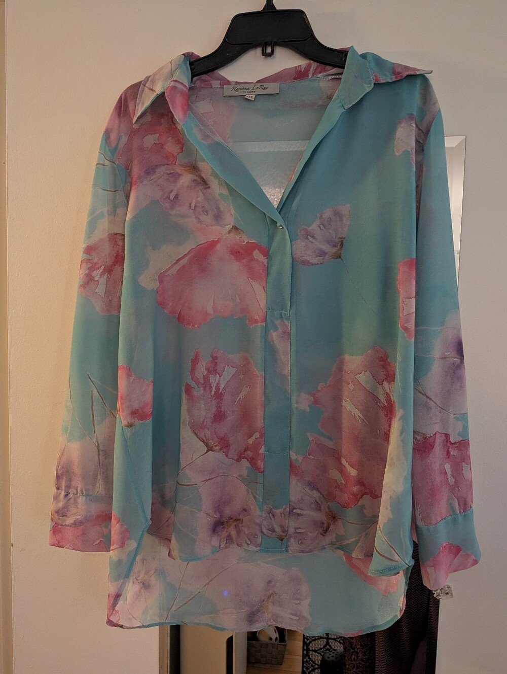 Ramona LaRue 100% Chiffon Sheer Blouse
